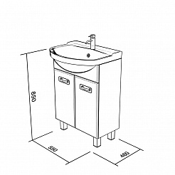 Bas Мебель для ванной "Альта 55" Делла Классик с пеналом и зеркальным шкафом – фотография-4